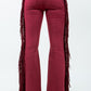 Texas Sun Fringe Bell Bottom Wine - Inseam 30