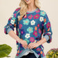 Floral print long sleeve top