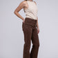 Acid Washed Frayed Cutoff Hem Straight Wide Pants