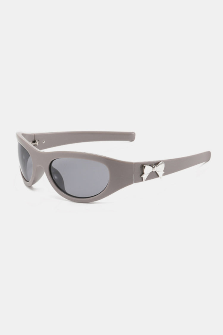 Polycarbonate Frame Cat-Eye Bow Sunglasses