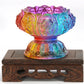 Colorful Eight Auspicious Glass Lamp Holder