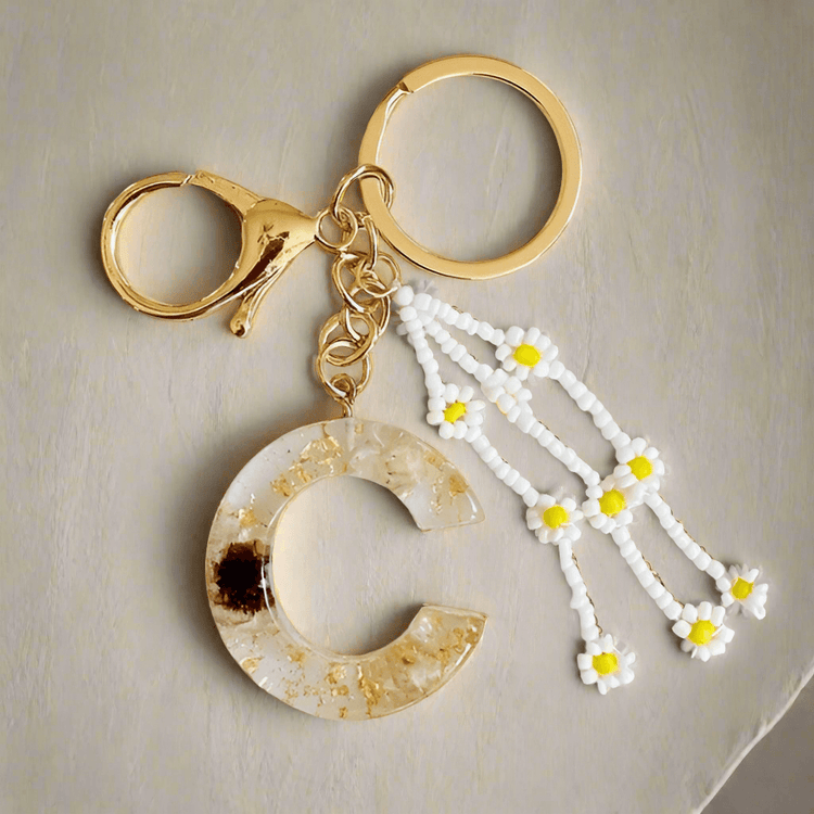 Baby Daisy Initial Key Chain - Rebel K Collective