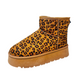 WILD DIVA Thermal Furry Leopard Platform Booties