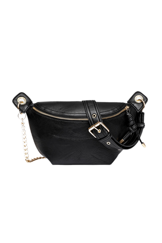 PU Leather Chain Strap Crossbody Bag