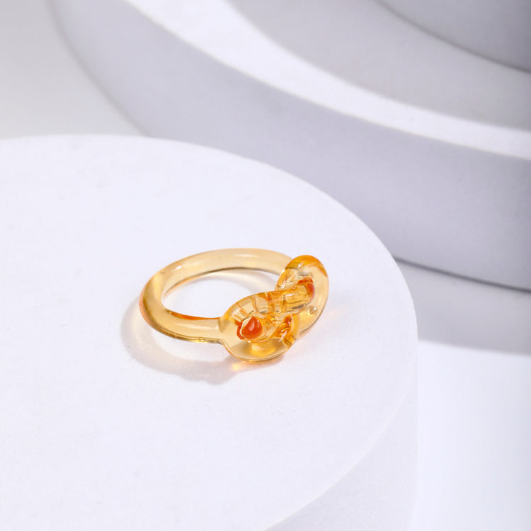 Fashion Popular Resin Dried Flower Ring