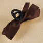 Black Solid Color Ribbon Bow Decor Hair Clip