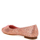 Apollon Bow Detail Foil Print Suede Ballerinas