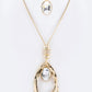 Crystal Drop & Hoops Necklace Set