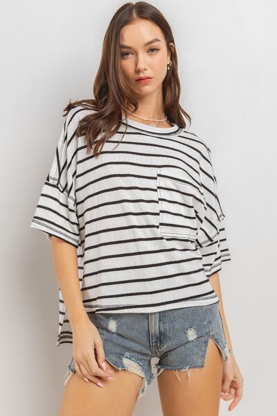 Pocketed striped t-shirt