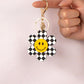 Checker flower keychain