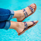 Strappy Aztec print sandal