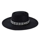 FLAT TOP FELT FEDORA WITH BOHO BAND