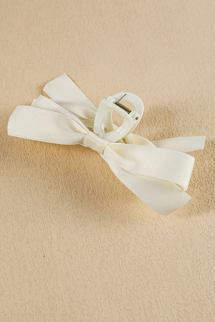 Black Solid Color Ribbon Bow Decor Hair Clip