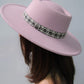 FLAT TOP FELT FEDORA WITH BOHO BAND