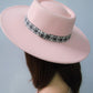 FLAT TOP FELT FEDORA WITH BOHO BAND