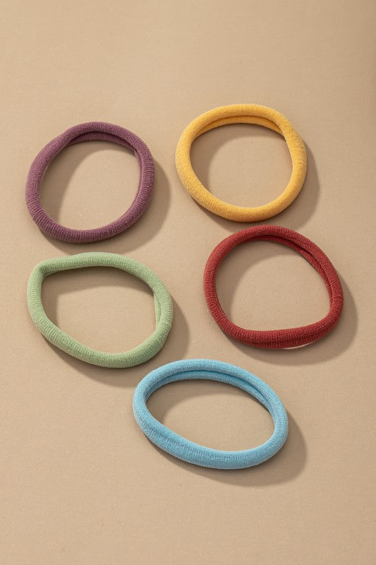 Set of 5 Non-Slip No Pull Hair Elastic ties