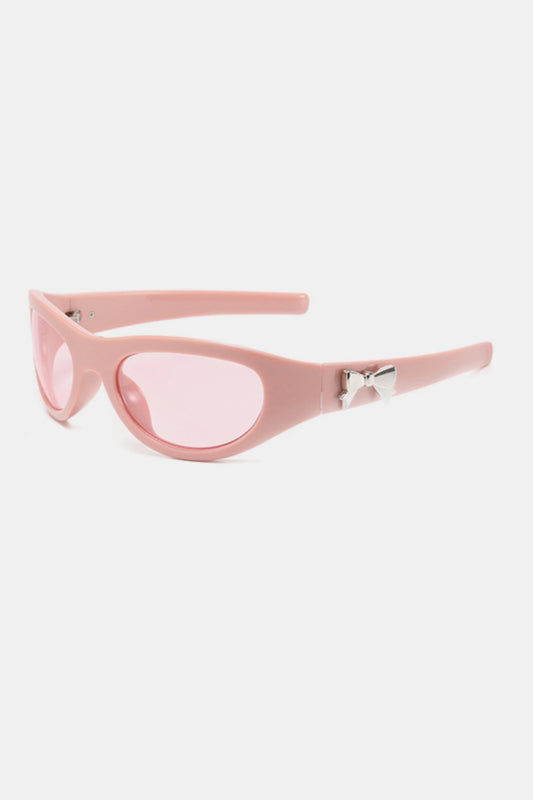 Polycarbonate Frame Cat-Eye Bow Sunglasses