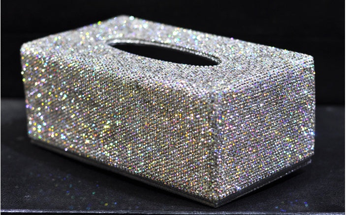 Creative High-End Crystal Diamond-Studded Tissue Box