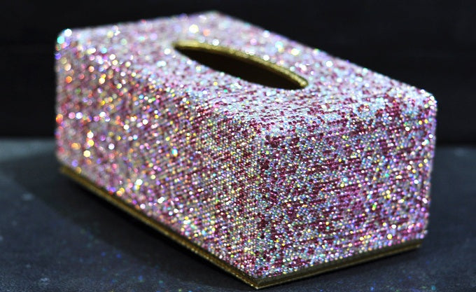 Creative High-End Crystal Diamond-Studded Tissue Box