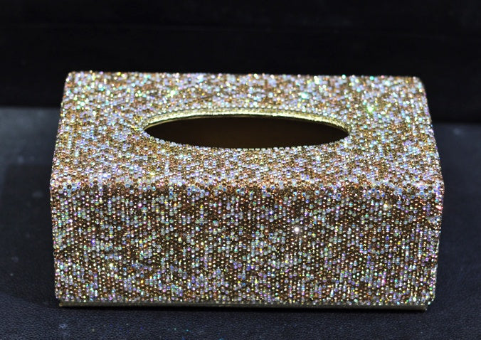 Creative High-End Crystal Diamond-Studded Tissue Box