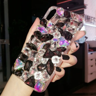 Compatible with Apple, Luxury Crystal Gem Rhinestone Cases For iphone 11 12 Pro X XS MAX XR Soft Edge Clear Phone Cover For iphone 5S 6S 7 8 PLUS Capa