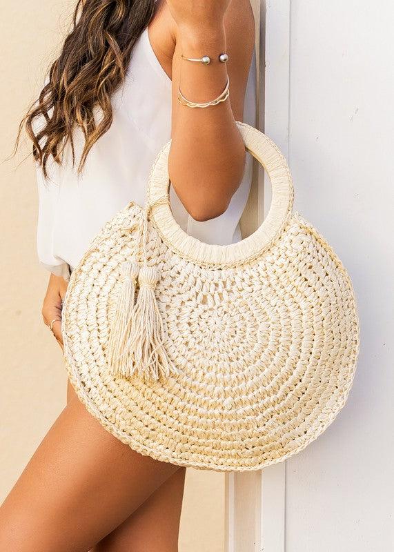 Straw Tassel O-Ring Tote - Rebel K Collective