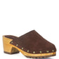 CEDRUS FINE SUEDE STUDDED CLOG MULES