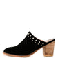 LESLIE STACKED HEEL MULES