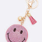 Smily Face Rhinestone Pillow Key Chain