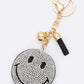 Smily Face Rhinestone Pillow Key Chain