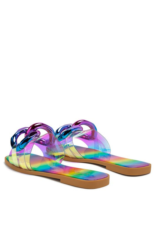 CAROONS CLEAR SLIDE FLATS