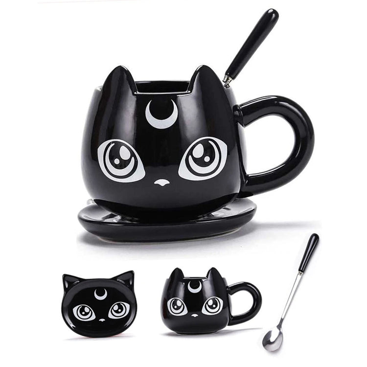 Cartoon Cat-shaped Ceramic Cup High Temperature Resistance Couple's Cups Ceramic Cup Creative Large Capacity Mug