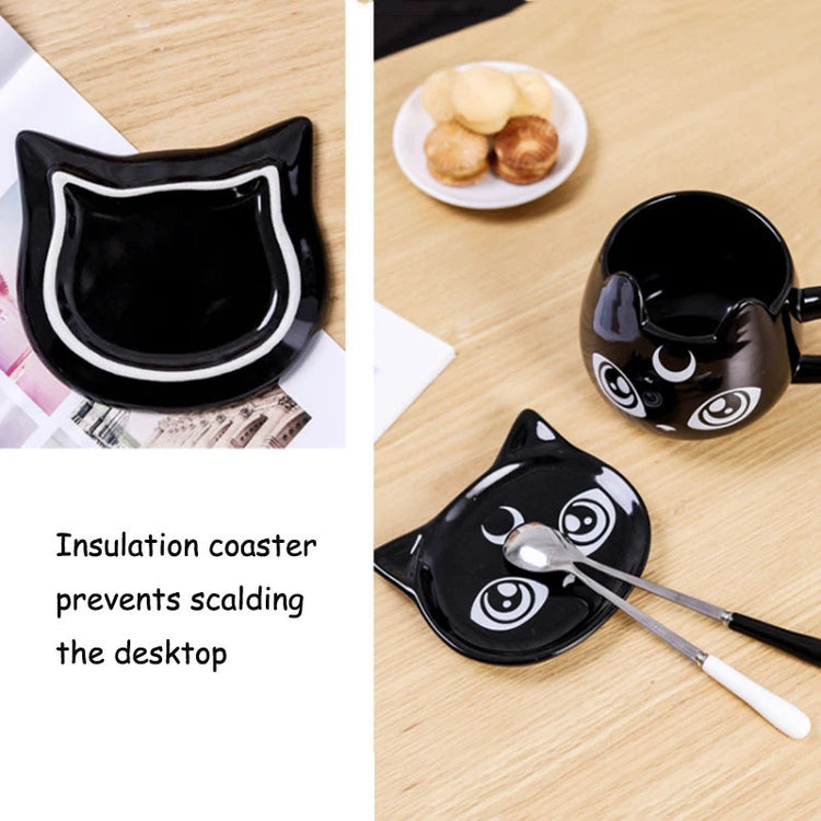 Cartoon Cat-shaped Ceramic Cup High Temperature Resistance Couple's Cups Ceramic Cup Creative Large Capacity Mug