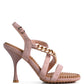 DOMEDA Metal Chain Mid Heel Sandal