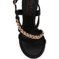 DOMEDA Metal Chain Mid Heel Sandal