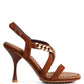 DOMEDA Metal Chain Mid Heel Sandal