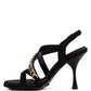 DOMEDA Metal Chain Mid Heel Sandal