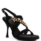 DOMEDA Metal Chain Mid Heel Sandal