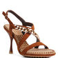 DOMEDA Metal Chain Mid Heel Sandal