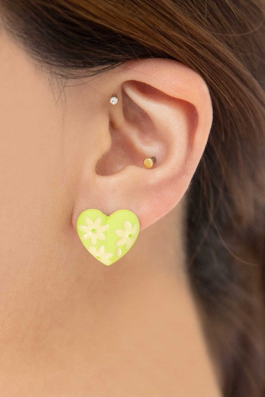 Yellow heart earrings