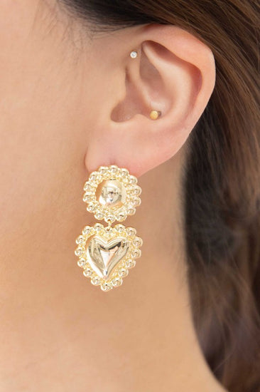 Heart drop earrings