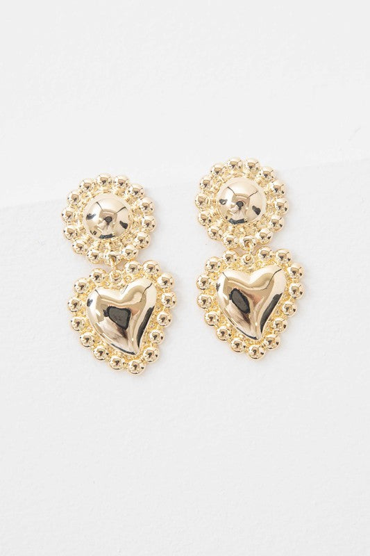 Gold heart earrings