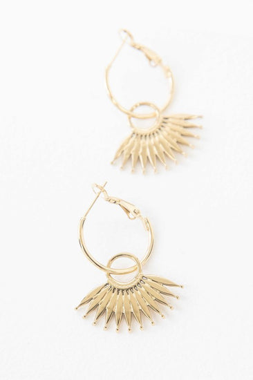 Palm drop hoop earrings