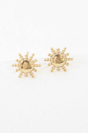 gold sun stud earrings