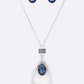 Crystal Drop & Hoops Necklace Set