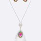 Crystal Drop & Hoops Necklace Set