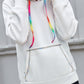 Contrast Stitching Drawstring Raglan Sleeve Hoodie