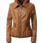 Women's Hood PU Leather Jacket