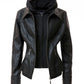 Women's Hood PU Leather Jacket