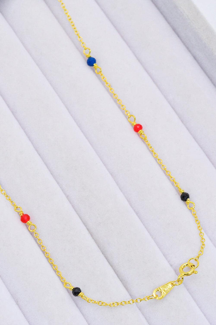 18K Gold-Plated Multicolored Bead Necklace - Rebel K Collective